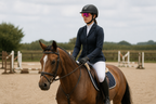 Rider and horse at a competition venue with recording equipment rules